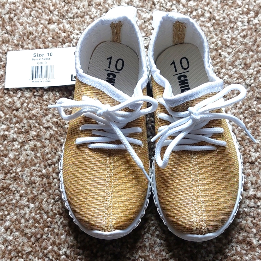 Gold and White Chillipop Shoes